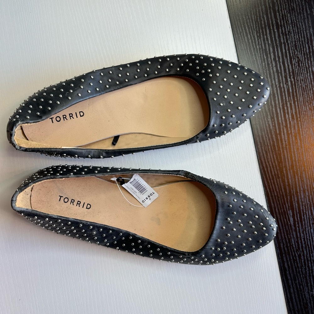 Torrid Black Studded Flats - Size 12 - $20